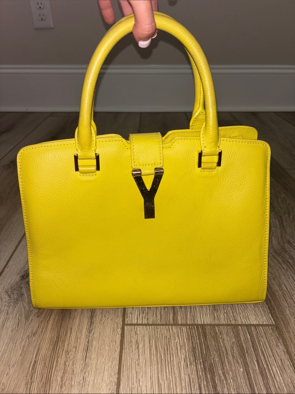 Yellow Women's Tote Handbag with 'Y' Accent